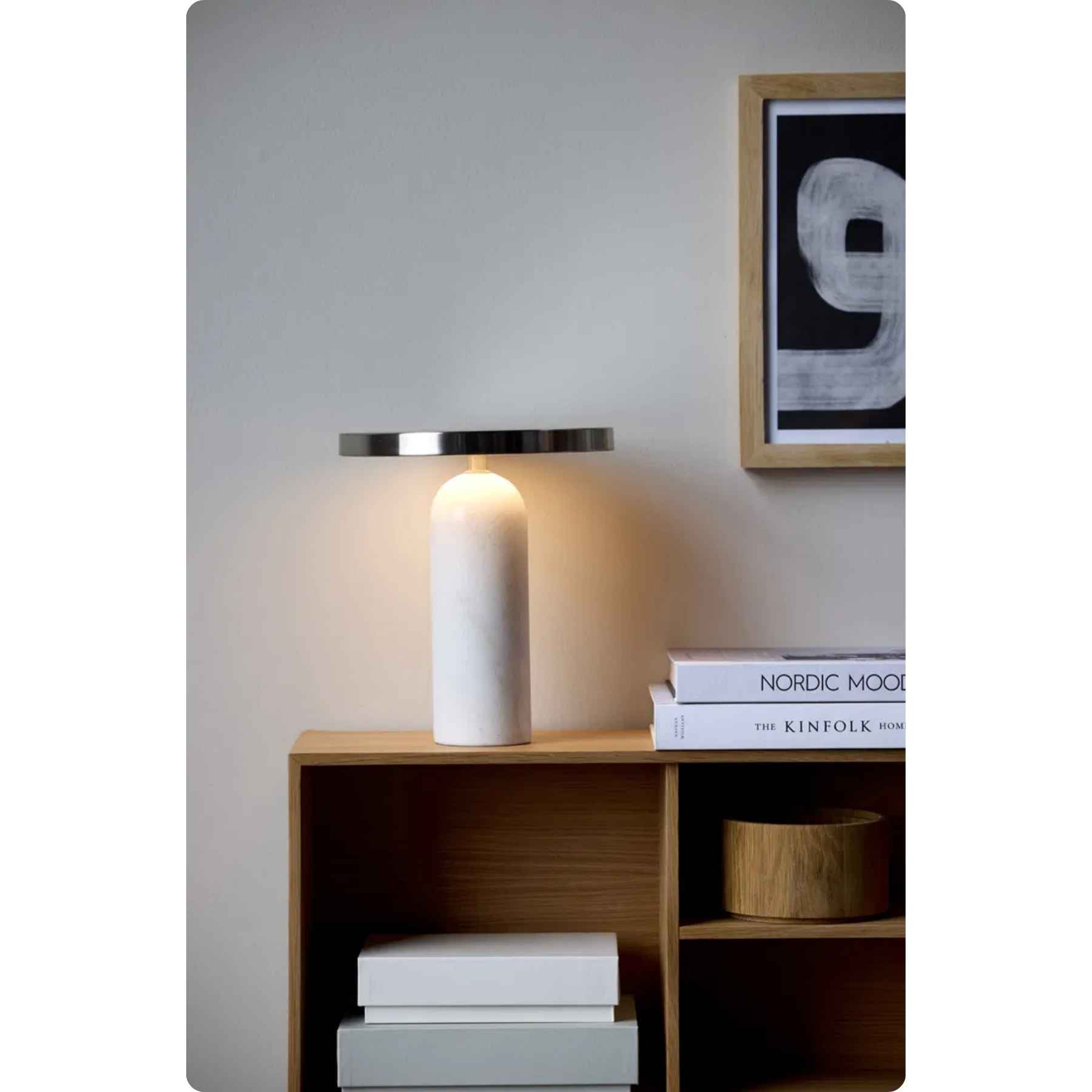 Bordlampe Vilja 22,5 x 25 cm Hvid Marmor